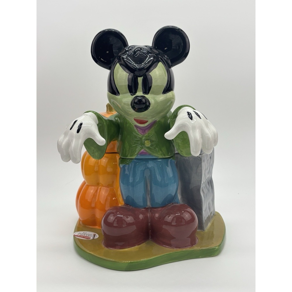 Disney Mickey Mouse Halloween Trick or Treat Cookie‎ Jar Hand Painted Ceramic